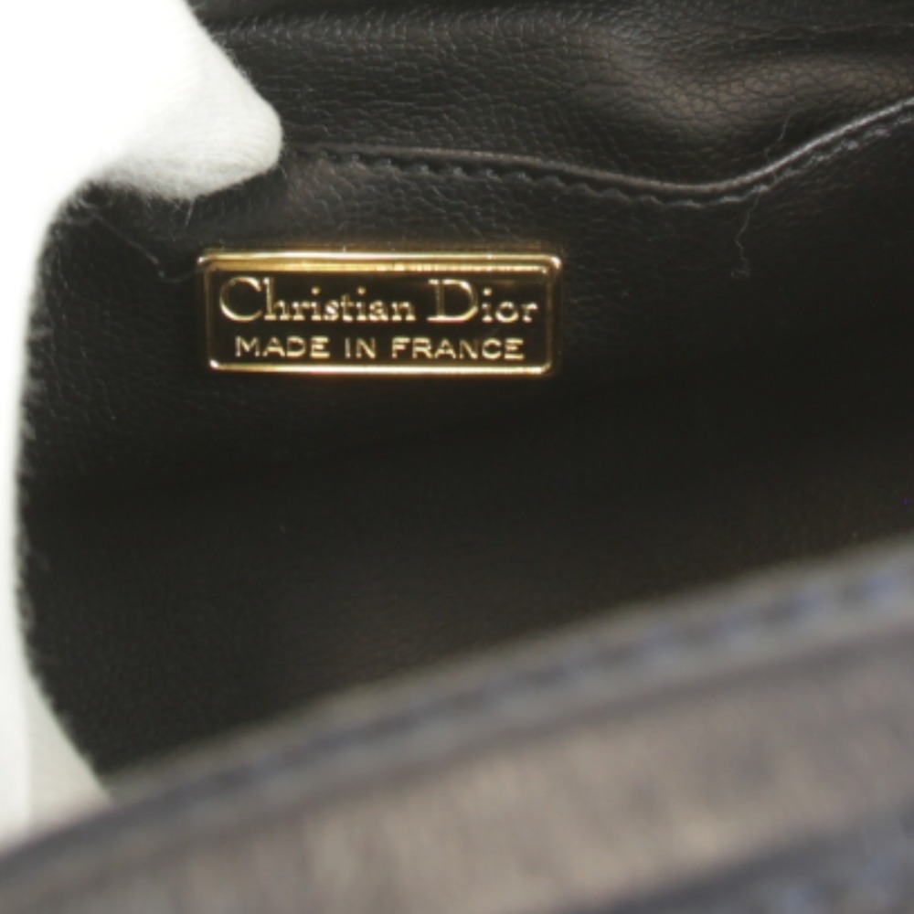 Christian Dior 2-way Mini Shoulder Bag, Leather, Navy, Women's - Picture 9 of 12